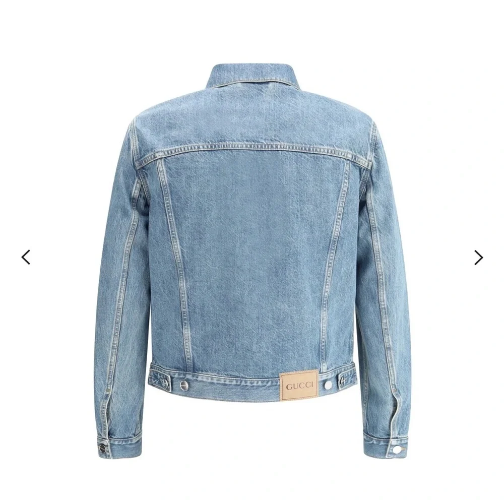 Gucci GG Logo Collared Button Up Denim Men's Jacket sz 54/XXL